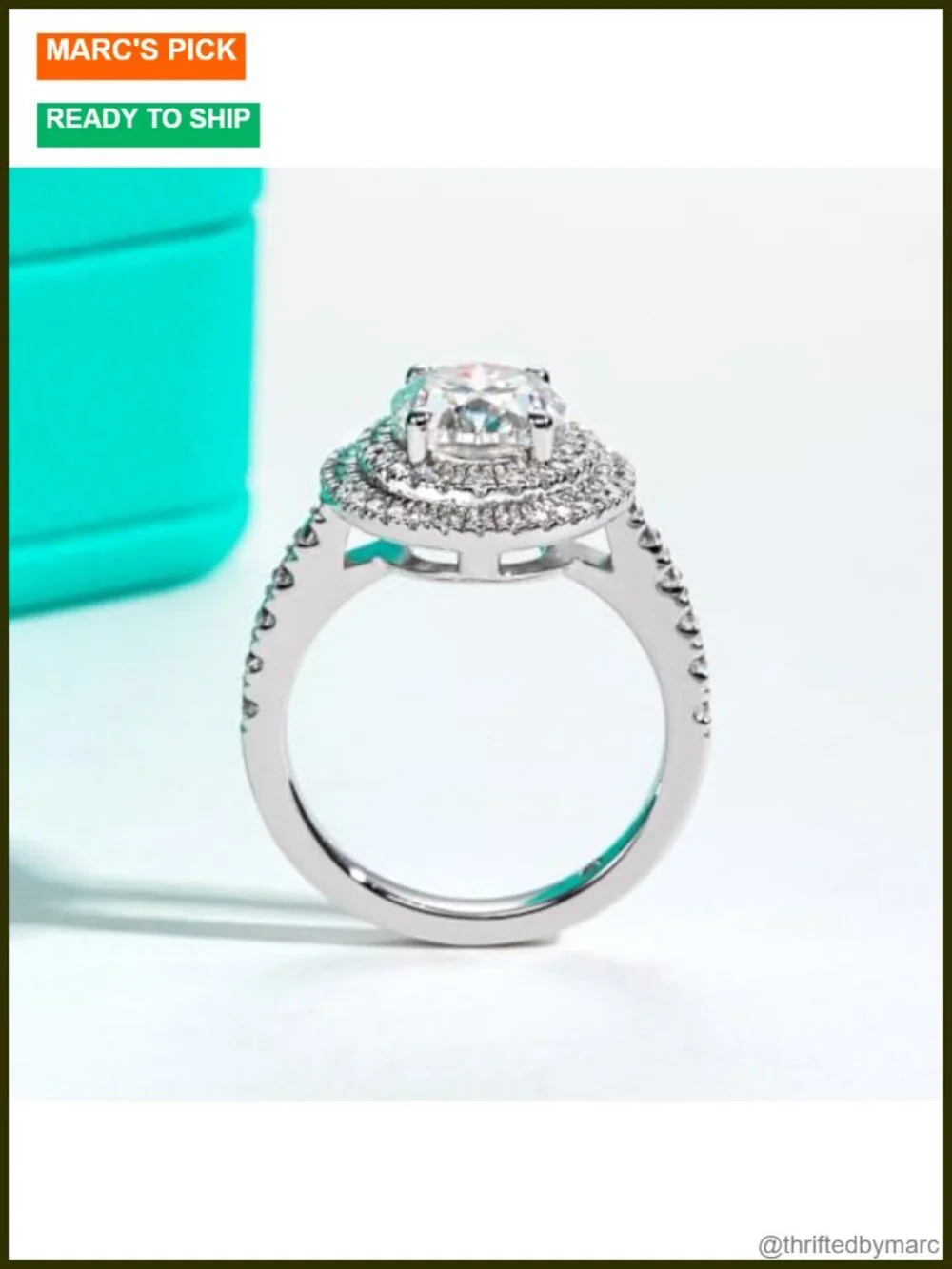 Moissanite Engagement Ring 3.72cttw Oval Cut 925 Sterling Silver Halo Wedding
